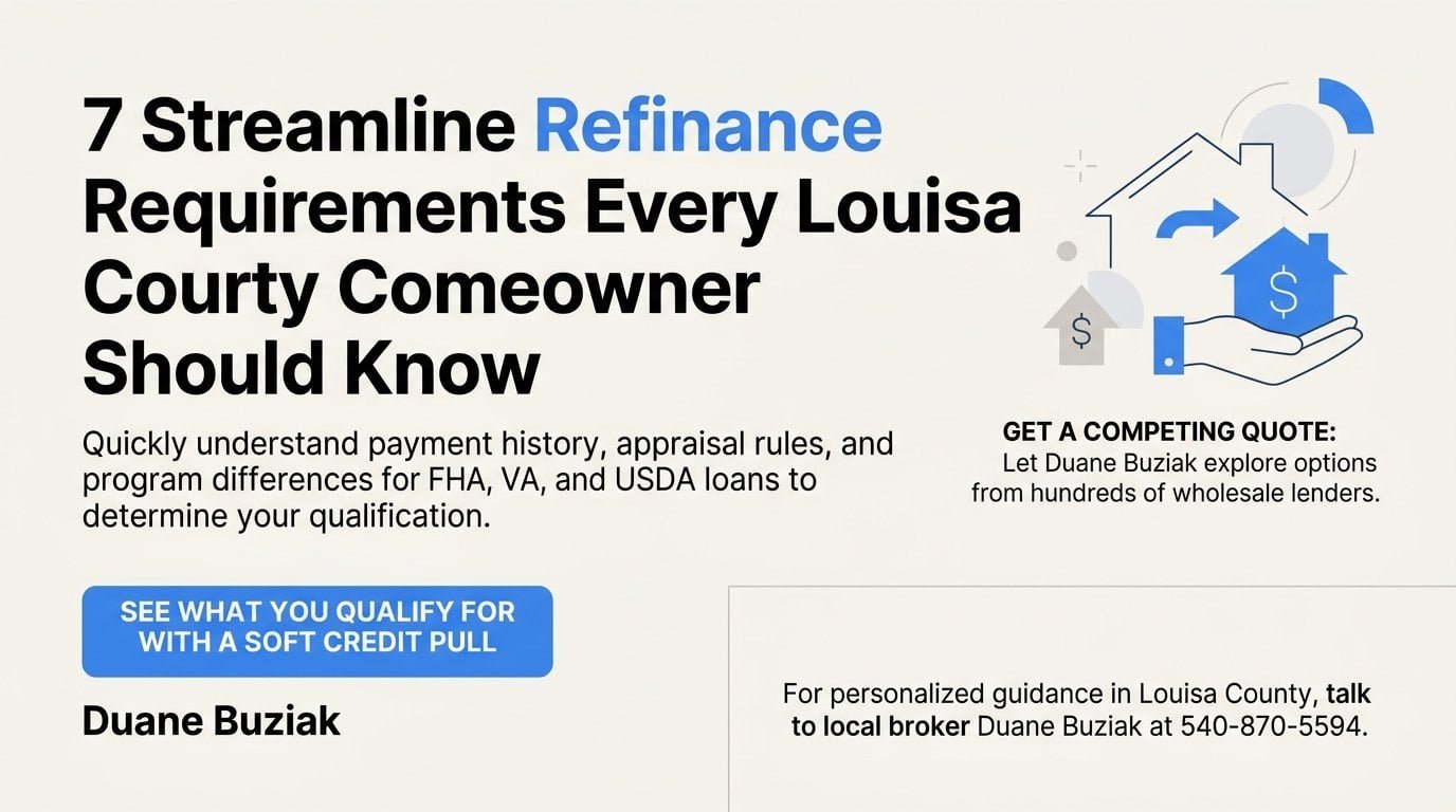 7 Streamline Refinance Requirements Every Louisa County Homeowner Should Know