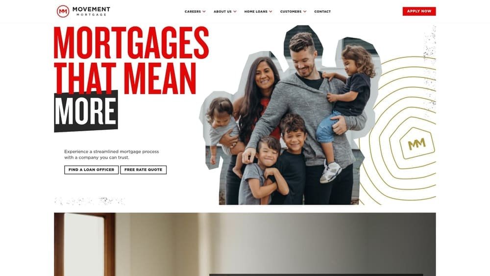 Screenshot of Movement Mortgage website